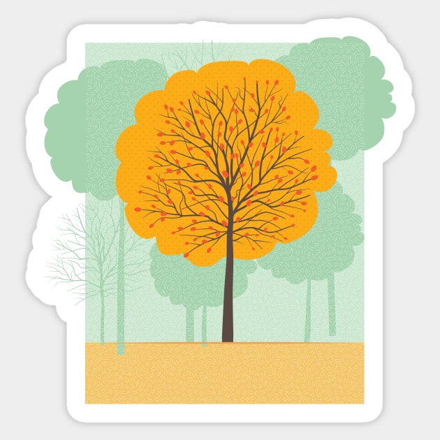 Autumn Tree Sticker by SWON Design